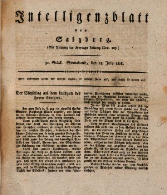 Intelligenzblatt von Salzburg (Salzburger Intelligenzblatt) Samstag 23. Juli 1808