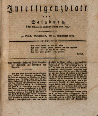 Intelligenzblatt von Salzburg (Salzburger Intelligenzblatt) Samstag 24. September 1808