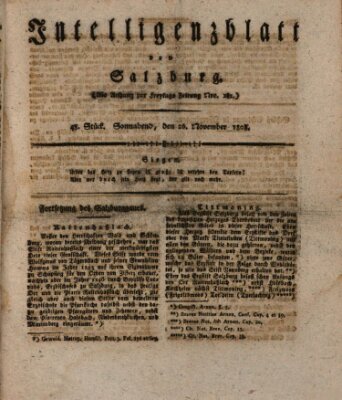 Intelligenzblatt von Salzburg (Salzburger Intelligenzblatt) Samstag 26. November 1808