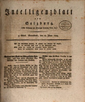 Intelligenzblatt von Salzburg (Salzburger Intelligenzblatt) Samstag 28. Januar 1809