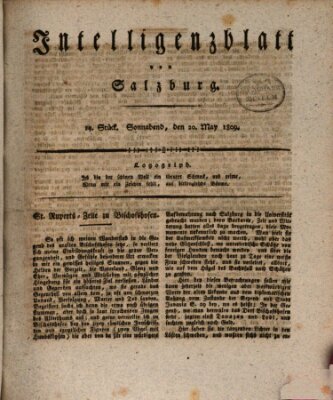 Intelligenzblatt von Salzburg (Salzburger Intelligenzblatt) Samstag 20. Mai 1809