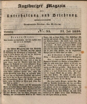 Augsburger Magazin für Unterhaltung und Belehrung (Neue Augsburger Zeitung) Sonntag 11. Juli 1830