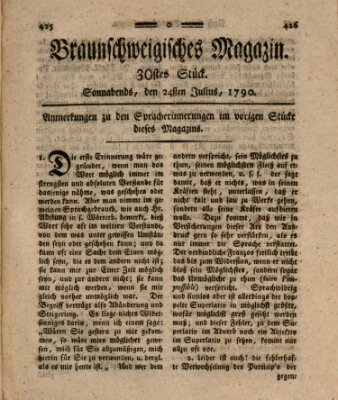 Braunschweigisches Magazin (Braunschweigische Anzeigen) Samstag 24. Juli 1790