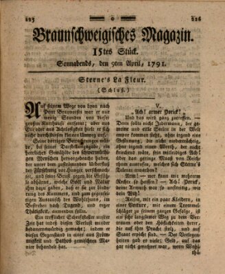 Braunschweigisches Magazin (Braunschweigische Anzeigen) Samstag 9. April 1791