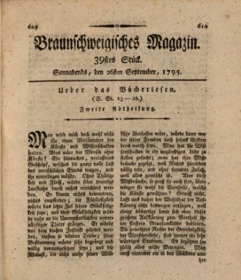 Braunschweigisches Magazin (Braunschweigische Anzeigen) Samstag 26. September 1795