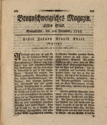 Braunschweigisches Magazin (Braunschweigische Anzeigen) Samstag 5. Dezember 1795