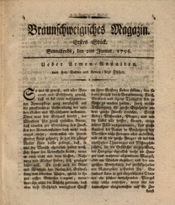 Braunschweigisches Magazin (Braunschweigische Anzeigen) Samstag 2. Januar 1796