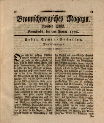 Braunschweigisches Magazin (Braunschweigische Anzeigen) Samstag 9. Januar 1796