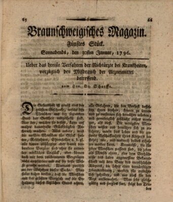 Braunschweigisches Magazin (Braunschweigische Anzeigen) Samstag 30. Januar 1796