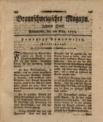 Braunschweigisches Magazin (Braunschweigische Anzeigen) Samstag 5. März 1796