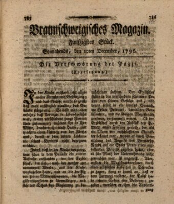 Braunschweigisches Magazin (Braunschweigische Anzeigen) Samstag 10. Dezember 1796