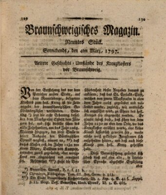 Braunschweigisches Magazin (Braunschweigische Anzeigen) Samstag 4. März 1797