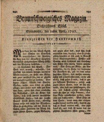 Braunschweigisches Magazin (Braunschweigische Anzeigen) Samstag 22. April 1797