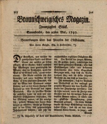 Braunschweigisches Magazin (Braunschweigische Anzeigen) Samstag 20. Mai 1797