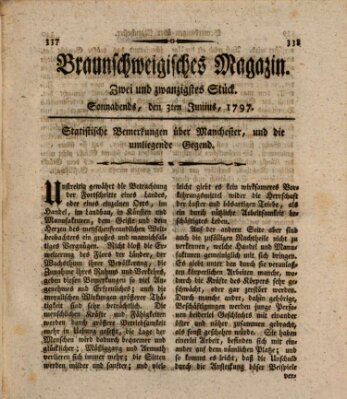 Braunschweigisches Magazin (Braunschweigische Anzeigen) Samstag 3. Juni 1797