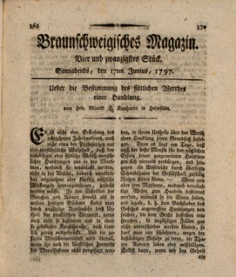 Braunschweigisches Magazin (Braunschweigische Anzeigen) Samstag 17. Juni 1797