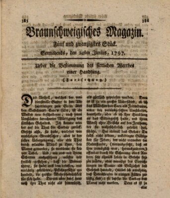 Braunschweigisches Magazin (Braunschweigische Anzeigen) Samstag 24. Juni 1797