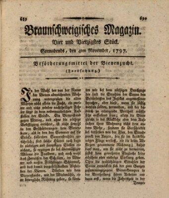 Braunschweigisches Magazin (Braunschweigische Anzeigen) Samstag 4. November 1797