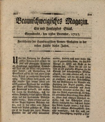 Braunschweigisches Magazin (Braunschweigische Anzeigen) Samstag 23. Dezember 1797