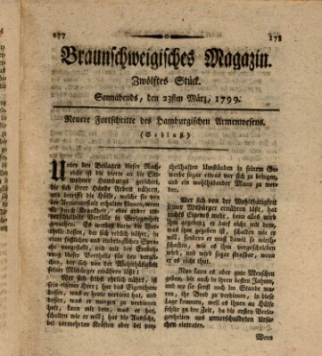 Braunschweigisches Magazin (Braunschweigische Anzeigen) Samstag 23. März 1799