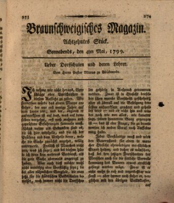 Braunschweigisches Magazin (Braunschweigische Anzeigen) Samstag 4. Mai 1799