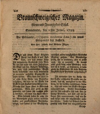 Braunschweigisches Magazin (Braunschweigische Anzeigen) Samstag 20. Juli 1799