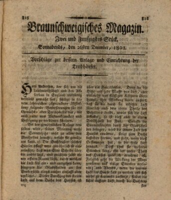 Braunschweigisches Magazin (Braunschweigische Anzeigen) Samstag 26. Dezember 1801