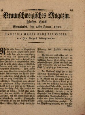 Braunschweigisches Magazin (Braunschweigische Anzeigen) Samstag 30. Januar 1802