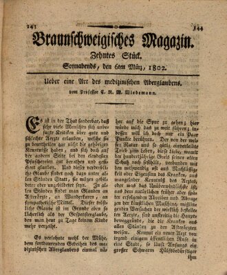 Braunschweigisches Magazin (Braunschweigische Anzeigen) Samstag 6. März 1802