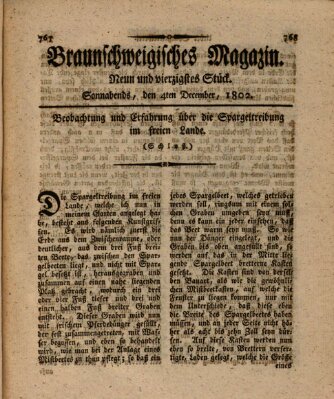 Braunschweigisches Magazin (Braunschweigische Anzeigen) Samstag 4. Dezember 1802