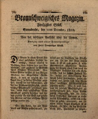 Braunschweigisches Magazin (Braunschweigische Anzeigen) Samstag 11. Dezember 1802