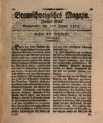 Braunschweigisches Magazin (Braunschweigische Anzeigen) Samstag 12. Januar 1805