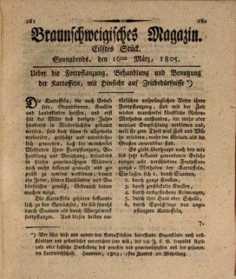 Braunschweigisches Magazin (Braunschweigische Anzeigen) Samstag 16. März 1805