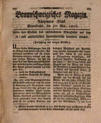 Braunschweigisches Magazin (Braunschweigische Anzeigen) Samstag 3. Mai 1806