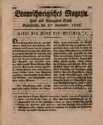 Braunschweigisches Magazin (Braunschweigische Anzeigen) Samstag 8. November 1806