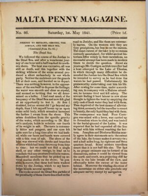 Malta penny magazine Samstag 1. Mai 1841