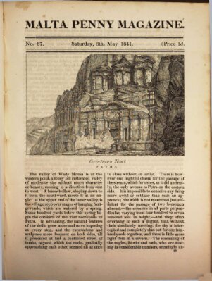 Malta penny magazine Samstag 8. Mai 1841