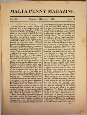 Malta penny magazine Samstag 24. Juli 1841