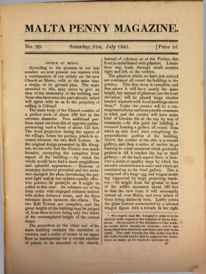 Malta penny magazine Samstag 31. Juli 1841