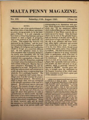 Malta penny magazine Samstag 21. August 1841