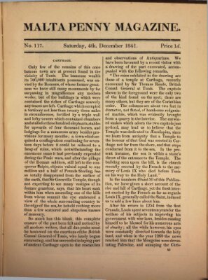 Malta penny magazine Samstag 4. Dezember 1841