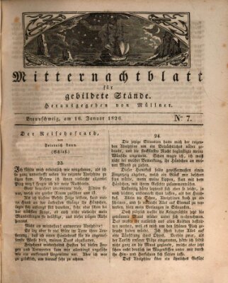 Mitternachtblatt für gebildete Stände Montag 16. Januar 1826