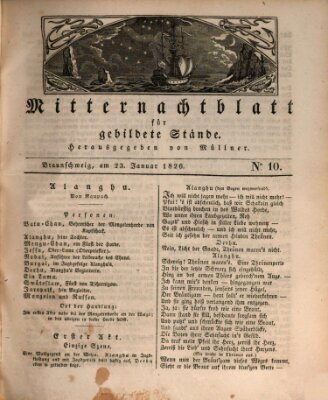 Mitternachtblatt für gebildete Stände Montag 23. Januar 1826