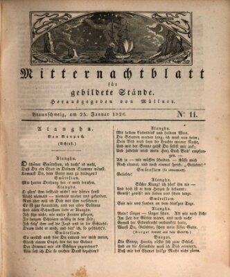 Mitternachtblatt für gebildete Stände Mittwoch 25. Januar 1826