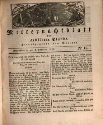 Mitternachtblatt für gebildete Stände Freitag 3. Februar 1826