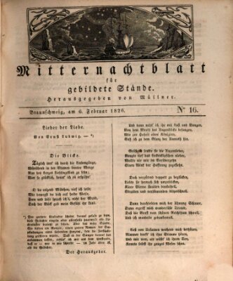 Mitternachtblatt für gebildete Stände Montag 6. Februar 1826