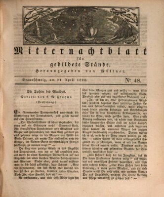 Mitternachtblatt für gebildete Stände Freitag 21. April 1826