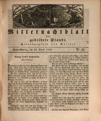 Mitternachtblatt für gebildete Stände Freitag 28. April 1826