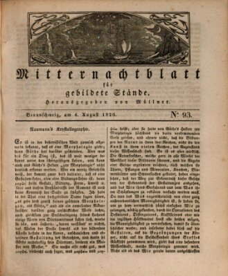 Mitternachtblatt für gebildete Stände Freitag 4. August 1826