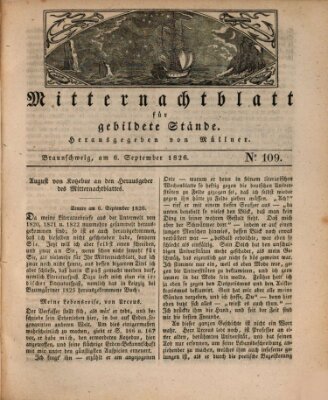 Mitternachtblatt für gebildete Stände Mittwoch 6. September 1826